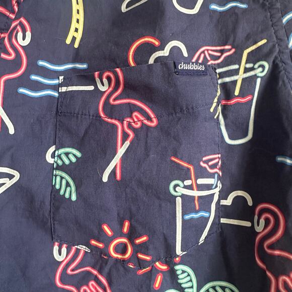 Chubbies Neon Lights Friday Shirt – Navy – Size Large – NWOT - Picture 7 of 9